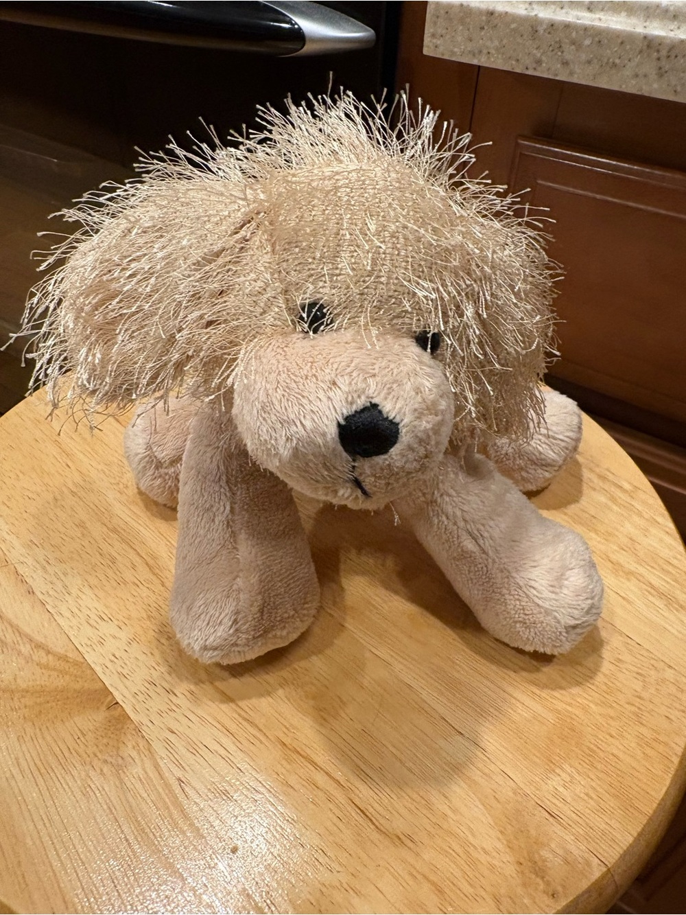 GANZ Plush Puppy Dog Toy in Light Tan with Shaggy Mane